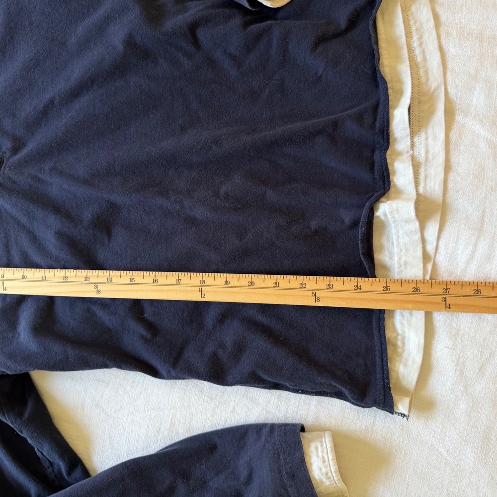 Scotch & Soda Rugby Shirt Navy Blue White Collar Long Sleeve Size L - Picture 6 of 8